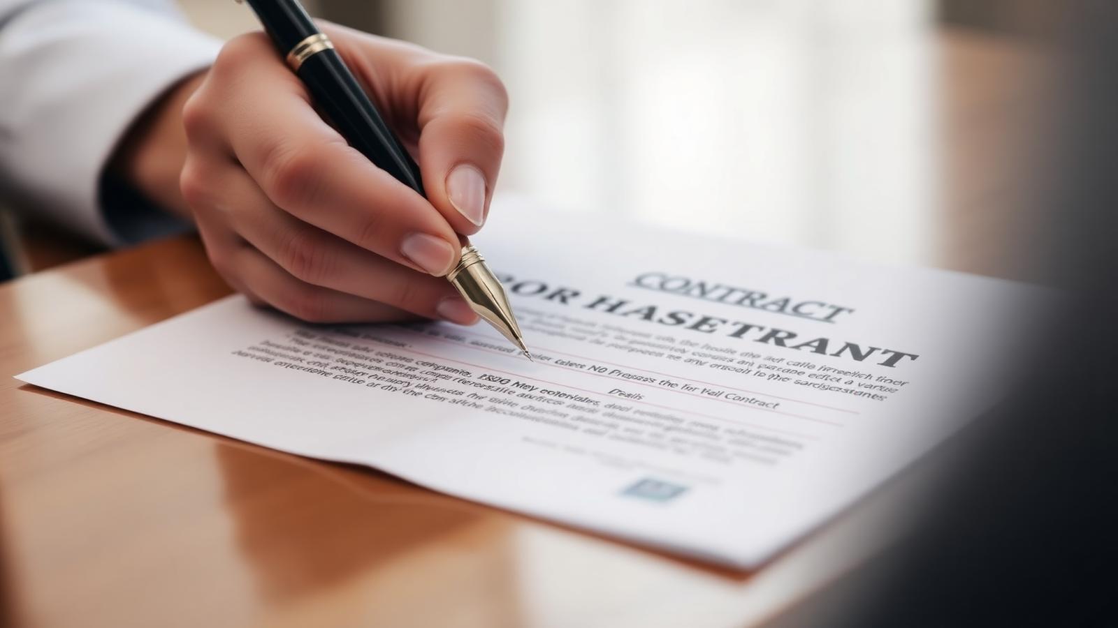 Notarielle Unterschrift unter einem Immobilienkaufvertrag